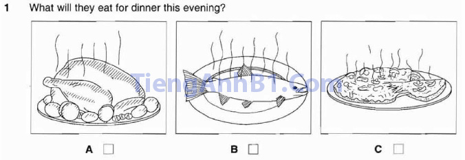 Đề thi tiếng Anh A2 nghe phần 1