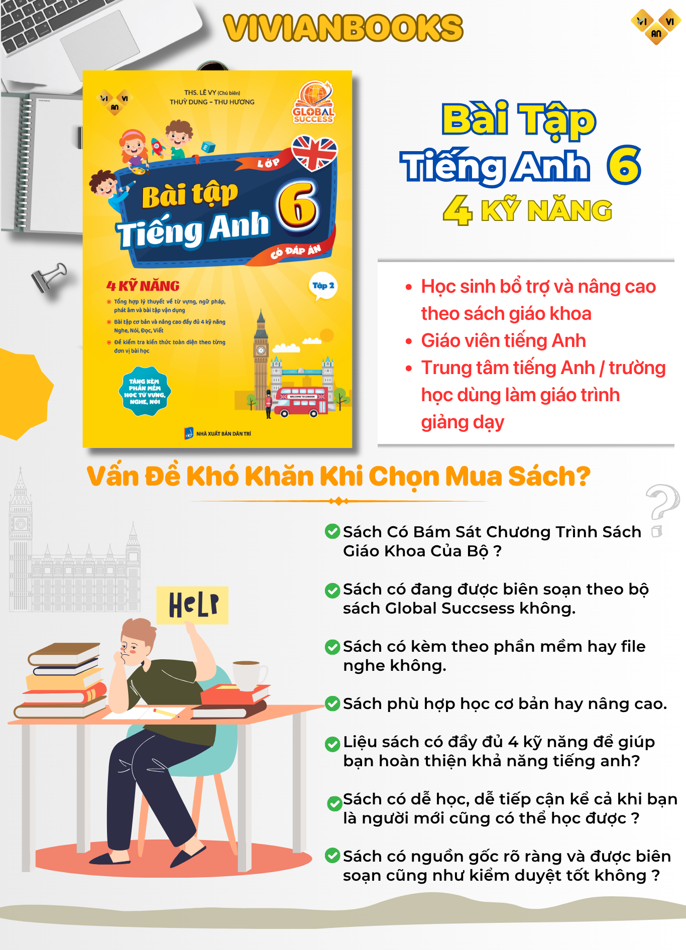 Sách Bài tập tiếng Anh lớp 6 Global Success, 4 kỹ năng (Có đáp án) Tập 2 – Anh ngữ Vivian Bai tap tieng Anh lop 6 Global Success Tap 2 1