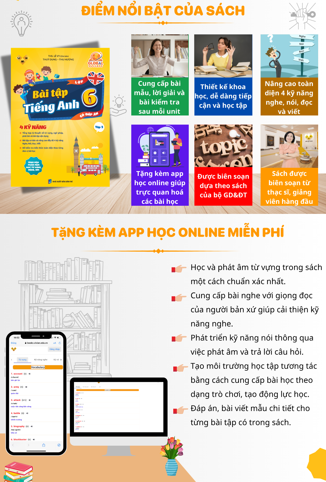 Sách Bài tập tiếng Anh lớp 6 Global Success, 4 kỹ năng (Có đáp án) Tập 2 – Anh ngữ Vivian Bai tap tieng Anh lop 6 Global Success Tap 2 2