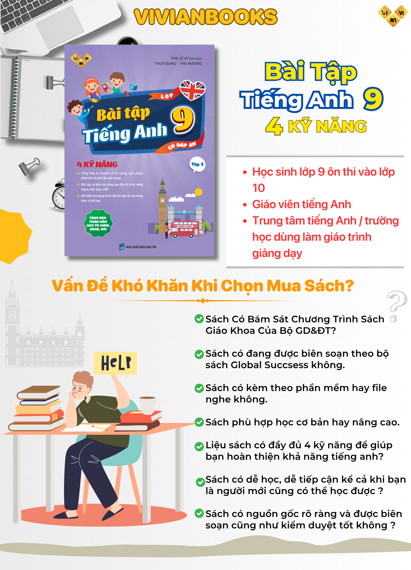 Sách Bài tập tiếng Anh lớp 9 Global Success, 4 kỹ năng (Có đáp án) Tập 2 – Anh Ngữ Vivian Bai tap tieng Anh lop 9 Tap 2 Vivian 1
