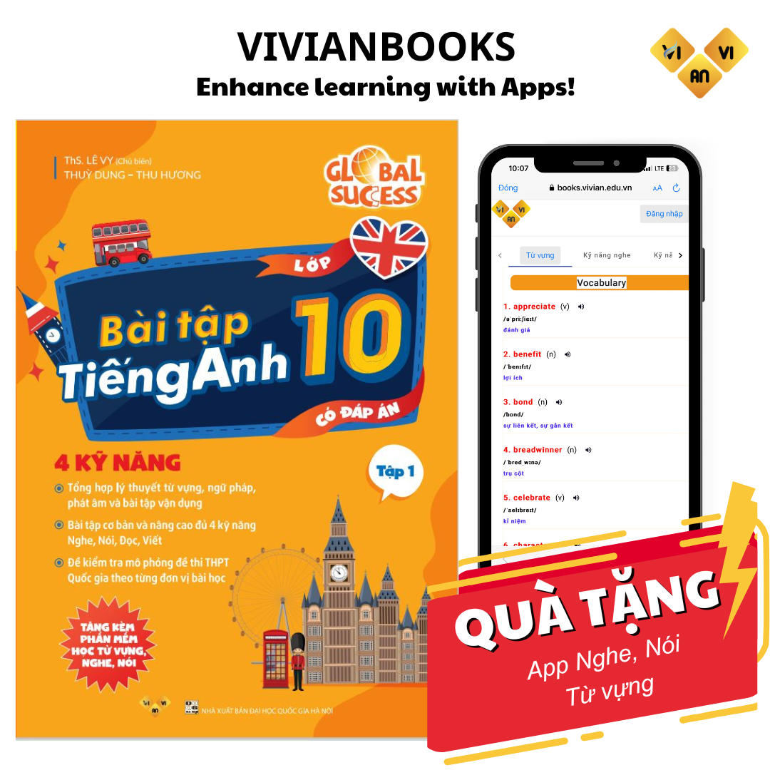 Sách bài tập tiếng Anh lớp 10 Global Success 4 kỹ năng Tập 1 có đáp án Sách bài tập tiếng Anh lớp 10 Global Success 4 kỹ năng Tập 1 có đáp án