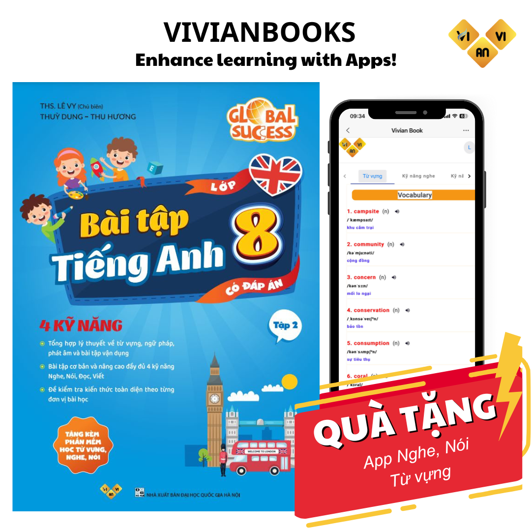 Sách Bài tập tiếng Anh lớp 8 Global Success, 4 kỹ năng (Có đáp án) Tập 2 ThS.Lê Vy - Anh ngữ Vivian Sách Bài tập tiếng Anh lớp 8 Global Success, 4 kỹ năng (Có đáp án) Tập 2 ThS.Lê Vy - Anh ngữ Vivian