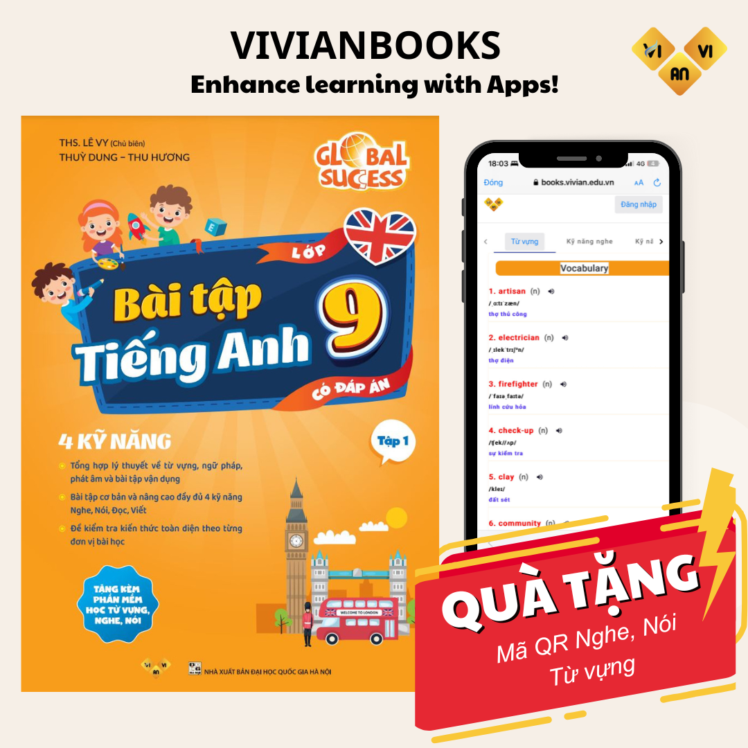 Sách Bài tập tiếng Anh lớp 9 Global Success, 4 kỹ năng (Có đáp án) Tập 1 – Anh Ngữ Vivian Sách Bài tập tiếng Anh lớp 9 Global Success, 4 kỹ năng (Có đáp án) Tập 1 – Anh Ngữ Vivian