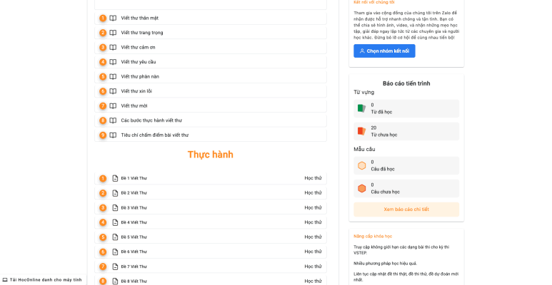 Kỹ năng viết trong khoá học Vstep C1 Online