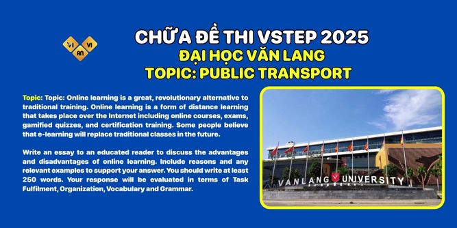 CHỮA ĐỀ THI VSTEP ĐH VĂN LANG PUBLIC TRANSPORT