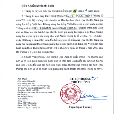 Thông tư 09:2026:TT-BGDĐT