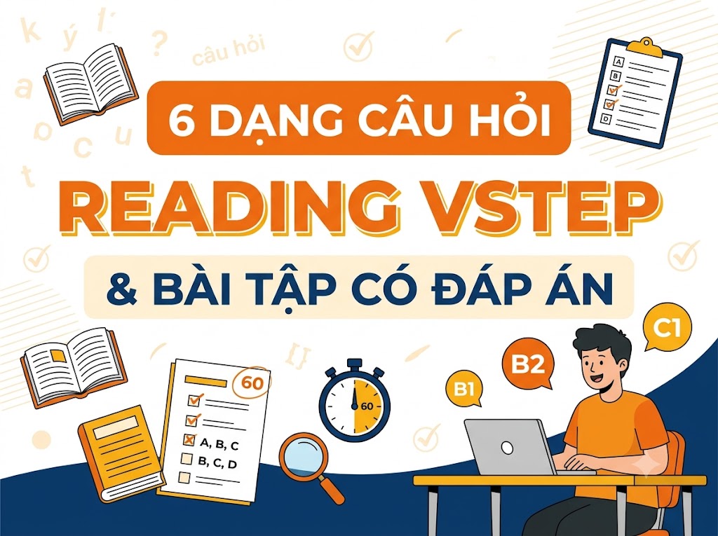 6 Dạng Câu Hỏi Reading VSTEP và Bài Tập Có Đáp Án 6 dang cau hoi Reading VSTEP