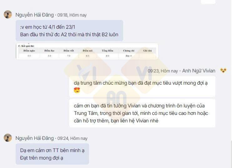 Feedback VSTEP Online Vivian 1