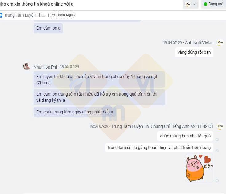 Feedback VSTEP Online Vivian 10