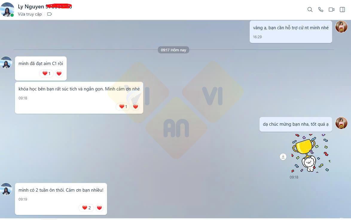 Feedback VSTEP Online Vivian 12