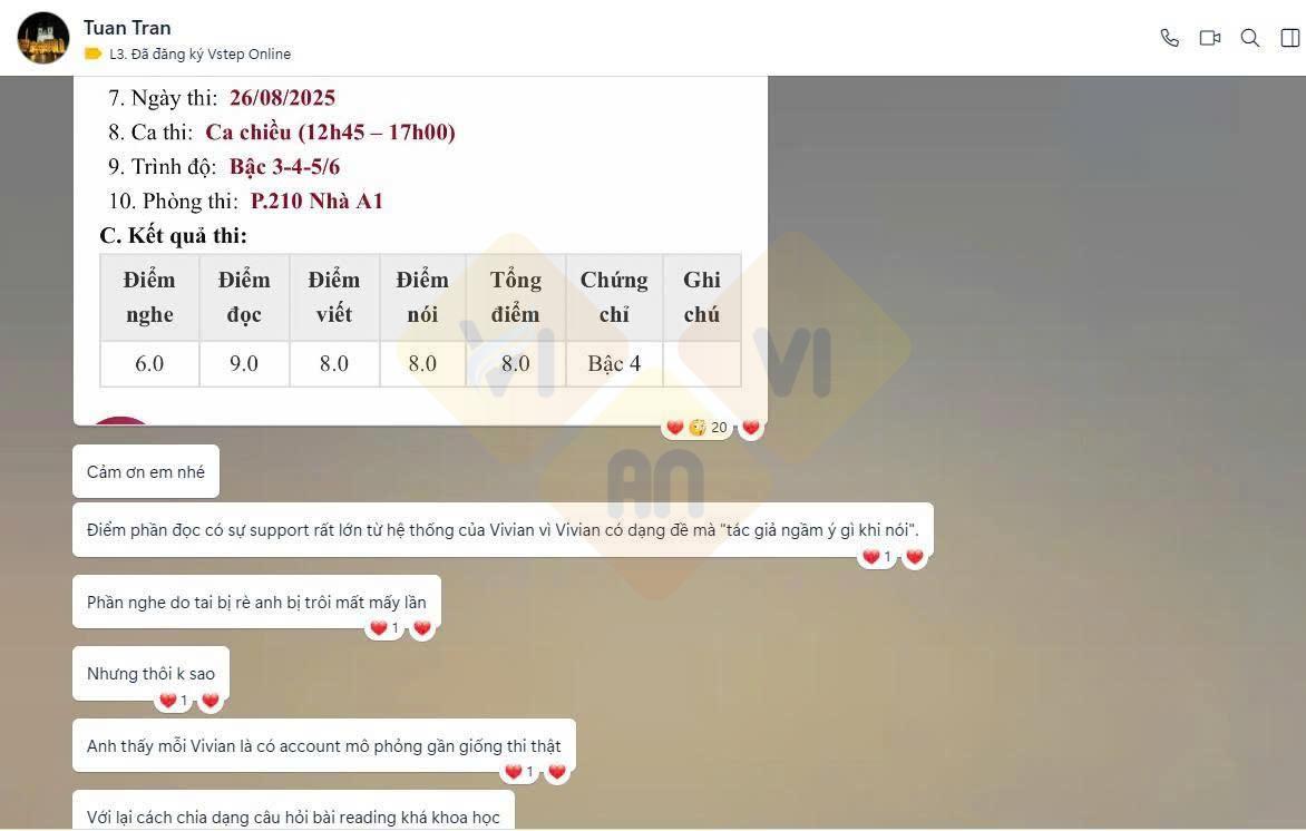 Feedback VSTEP Online Vivian 3