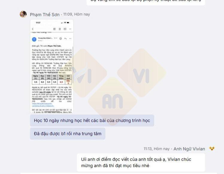 Feedback VSTEP Online Vivian 8