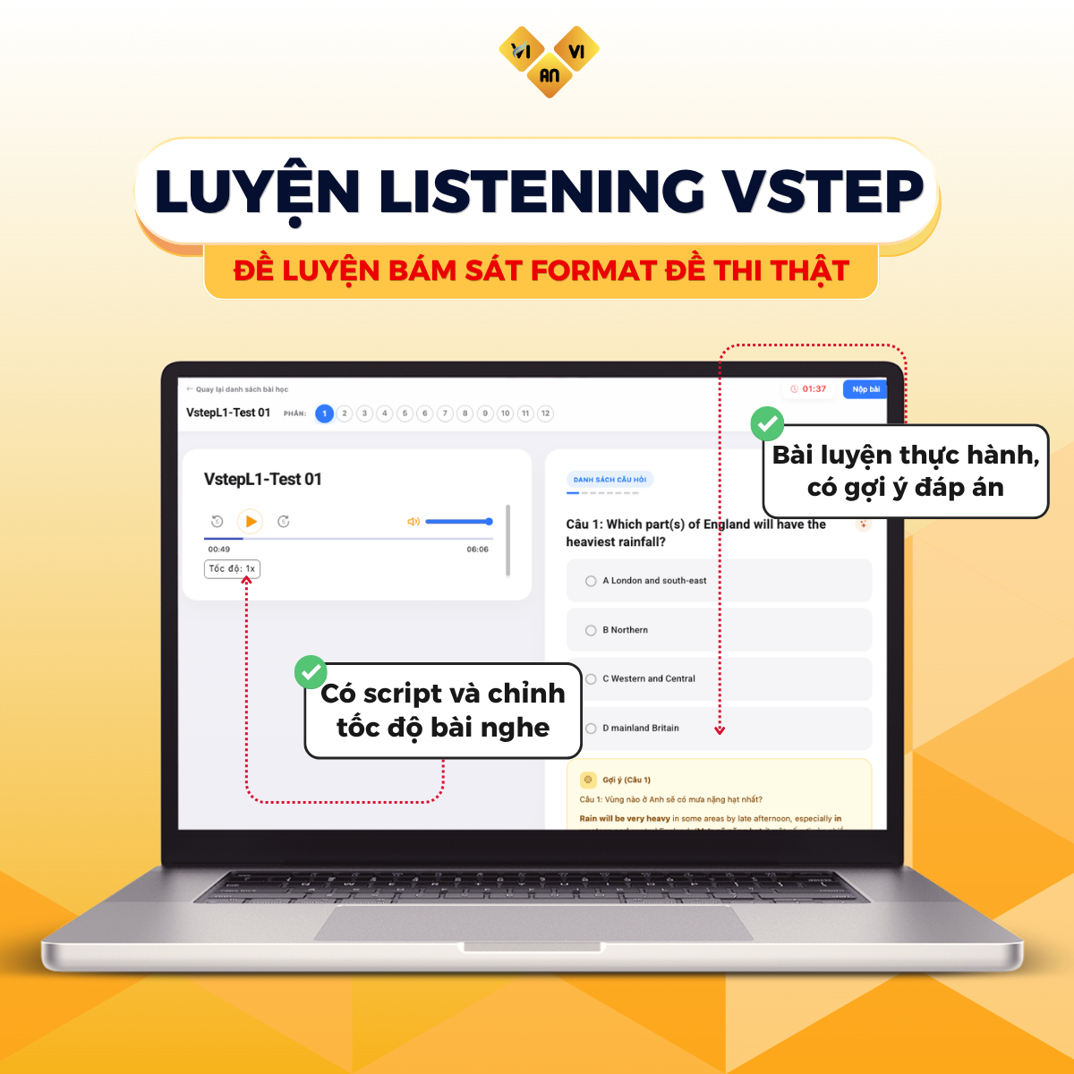 VSTEP Listening: Phương pháp luyện nghe B1, B2, C1 VSTEP Listening Online